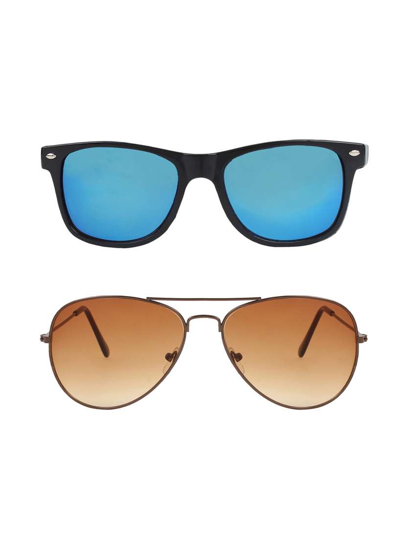 abner wayfarer, aviator sunglasses (blue, brown)