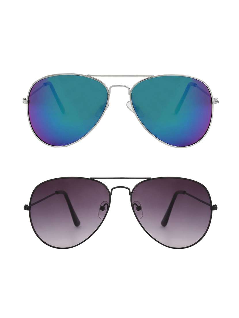 abner aviator, aviator sunglasses (blue, black)