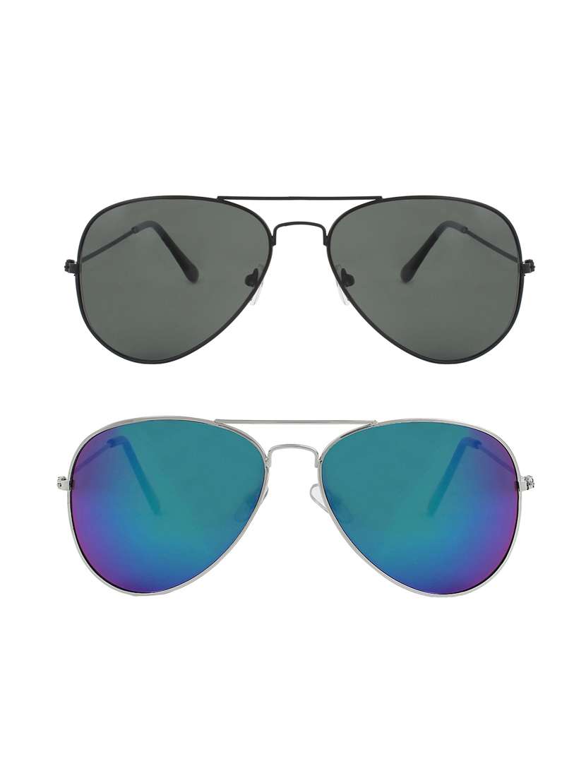 abner aviator, aviator sunglasses (black, blue)