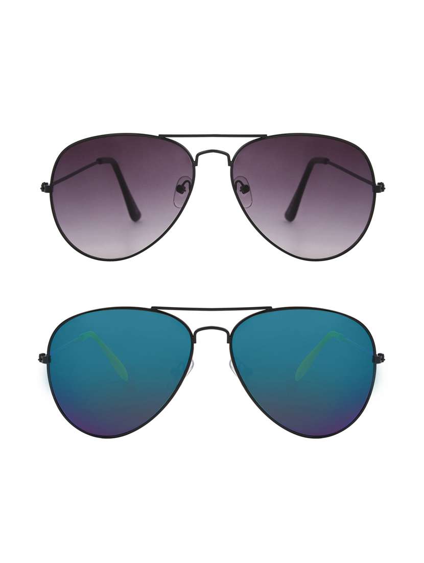 abner aviator, aviator sunglasses (black, blue)
