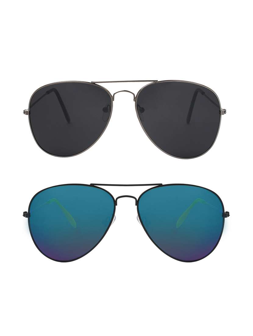 abner aviator, aviator sunglasses (black, blue)