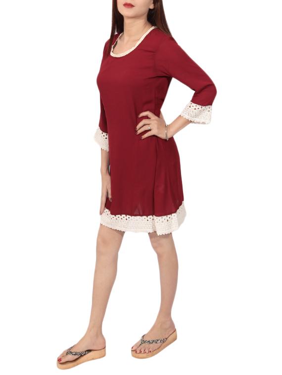 red solid a-line dress - 14931807 - Standard Image - 1