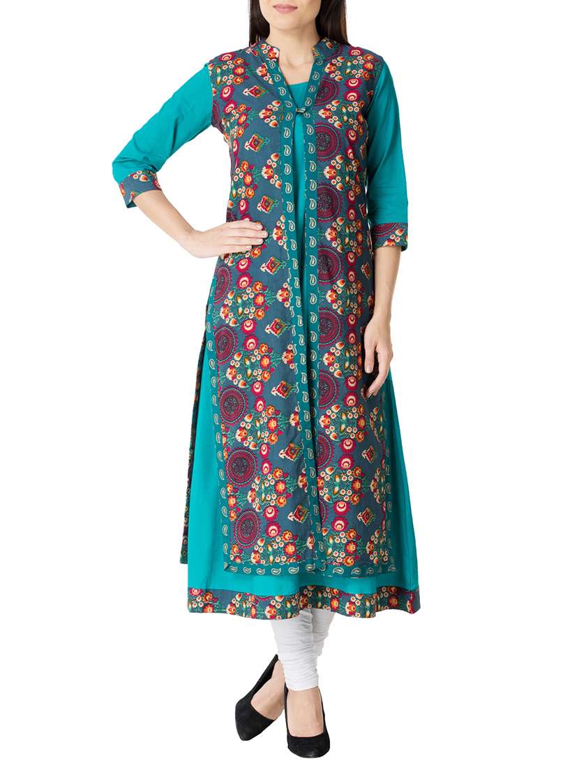 printed layered a-line kurta