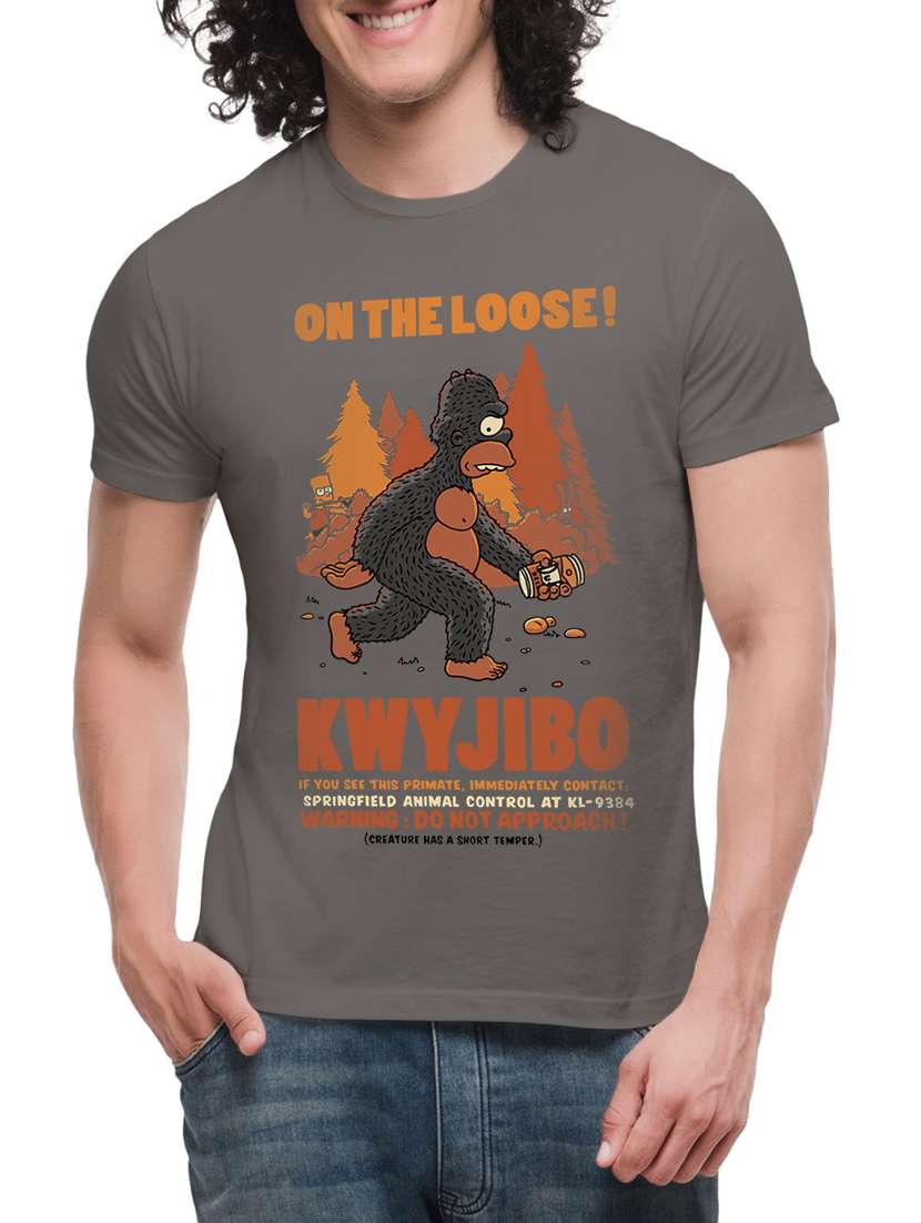 grey cotton front print tshirt