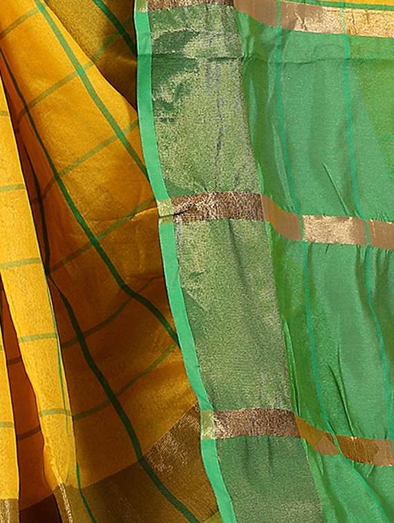 yellow silk woven saree with blouse - 14933615 - Standard Image - 4