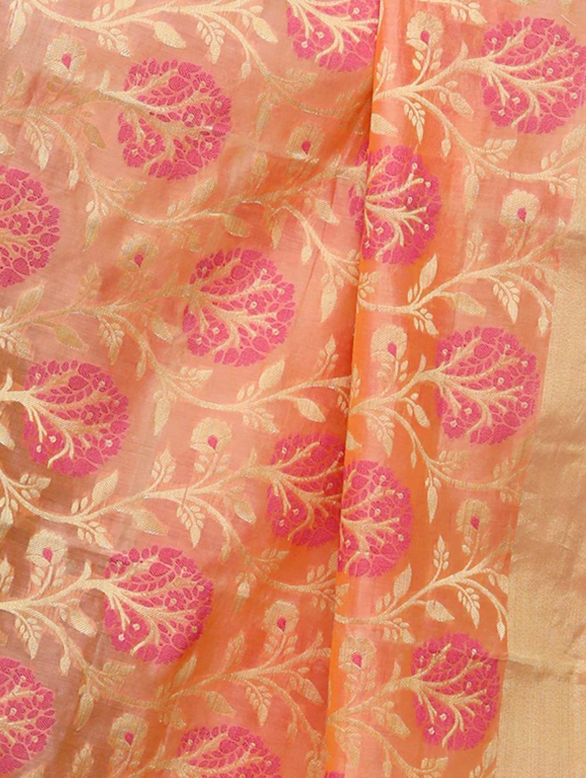 peach chanderi dupatta - 14934976 - Standard Image - 1