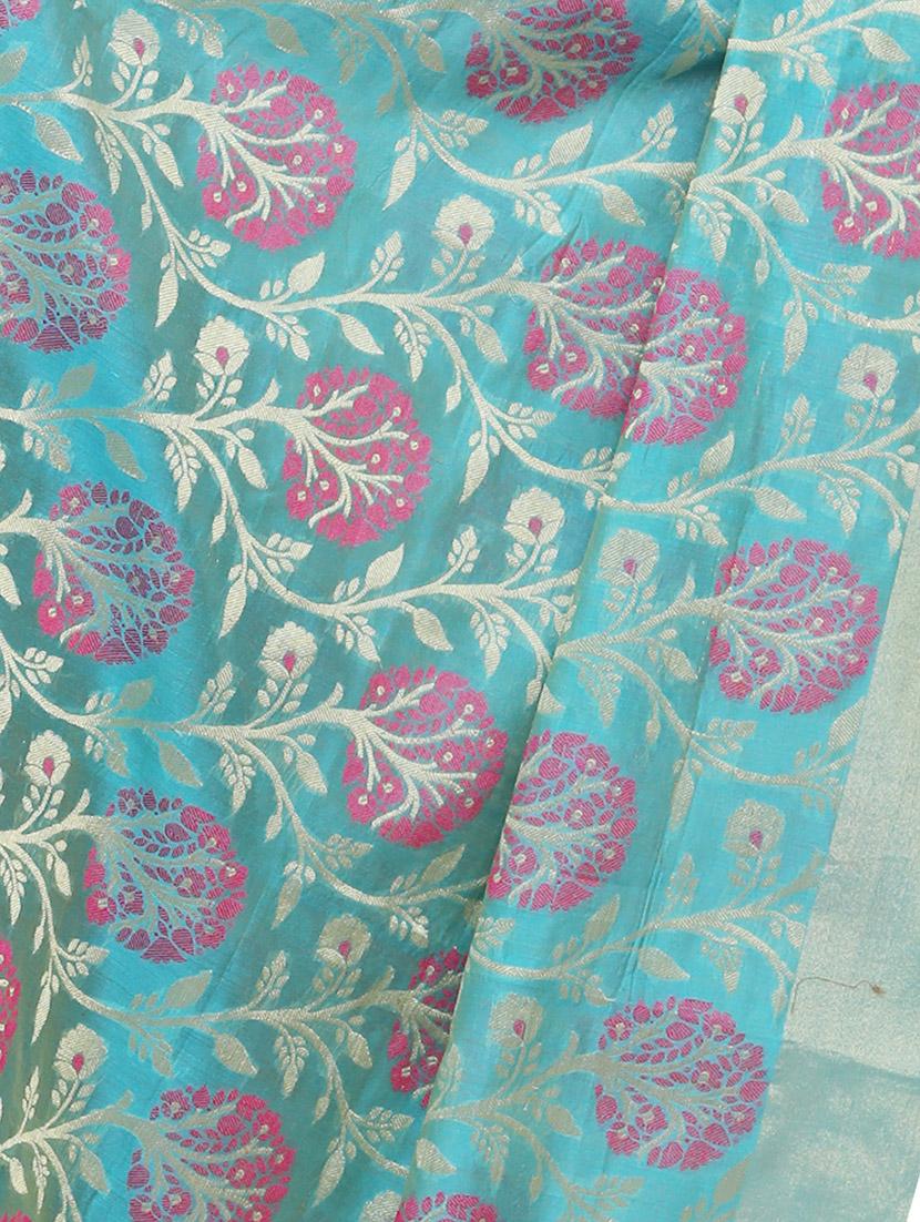 sky blue chanderi dupatta - 14934977 - Standard Image - 1