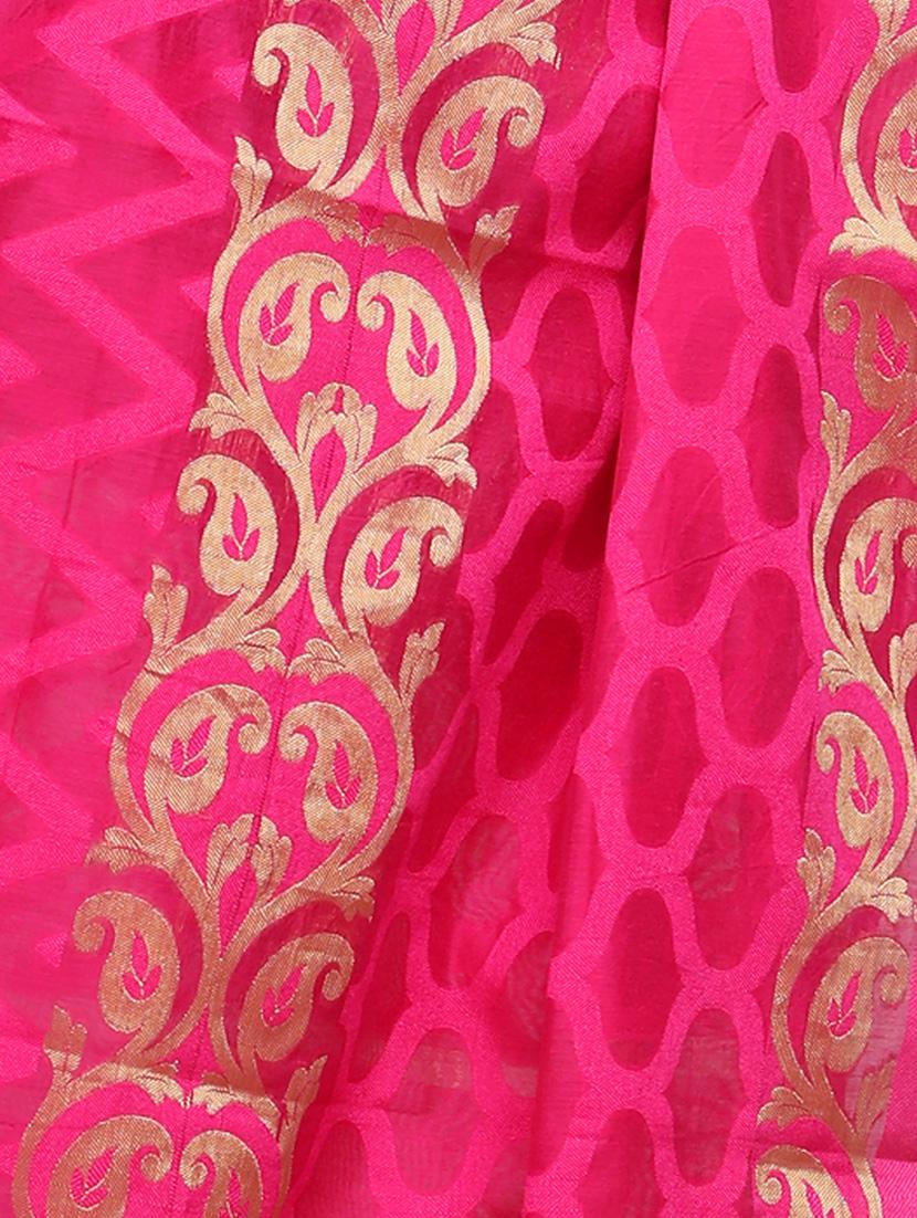 pink chanderi dupatta - 14934989 -  Standard Image - 1