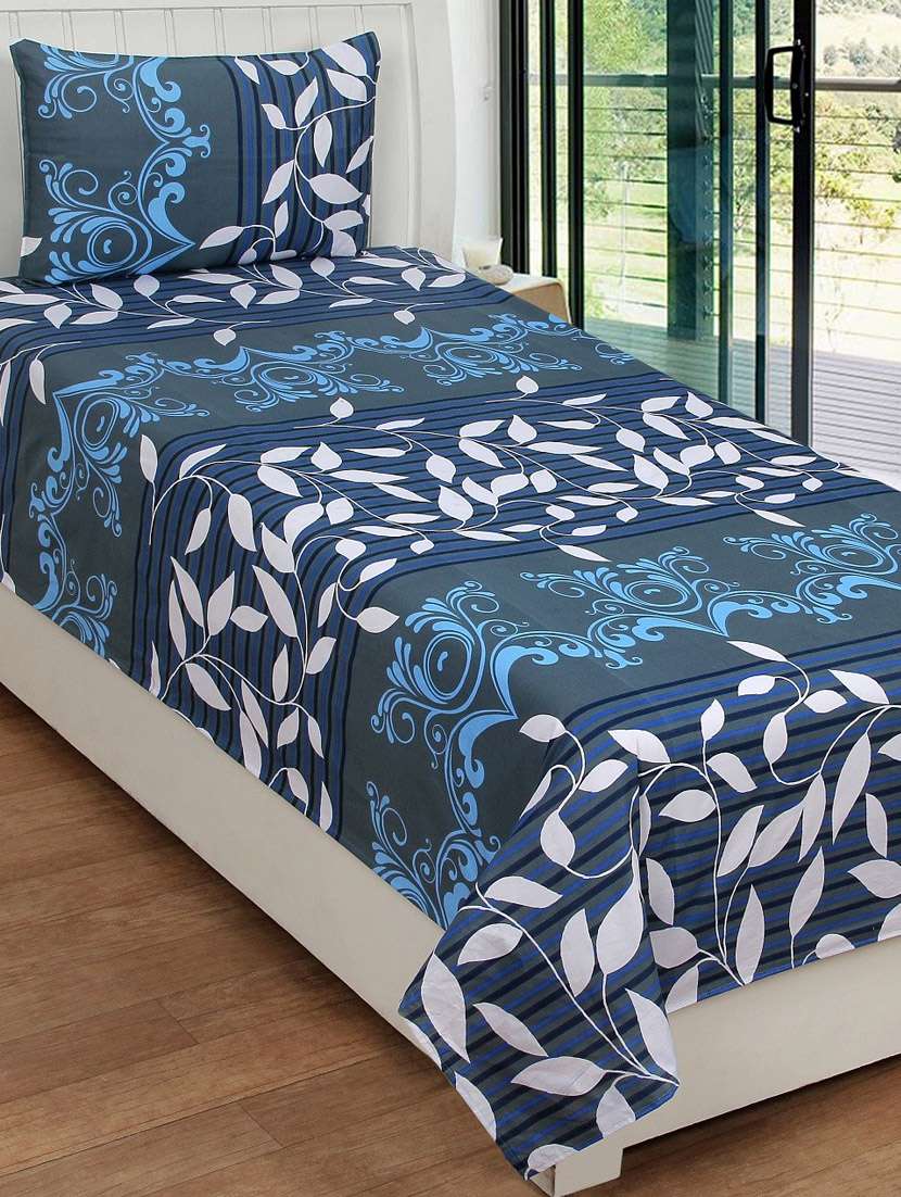 cotton single bedsheet with 1 pillow cover