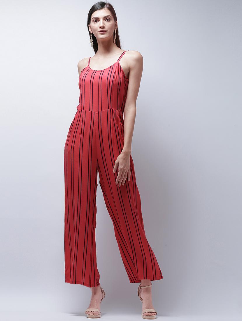 striped full leg cami jumpsuit - 14946761 - Zoom Image - 0