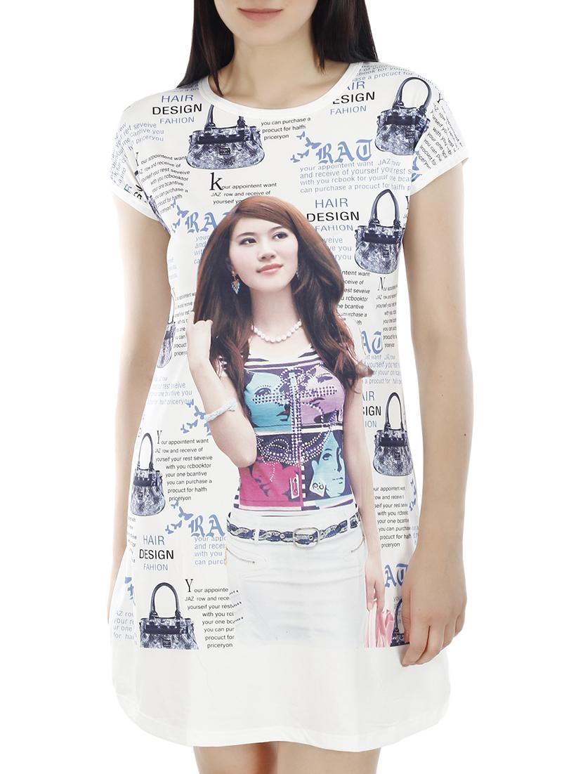 white printed sleepshirt - 14946793 -  Standard Image - 1