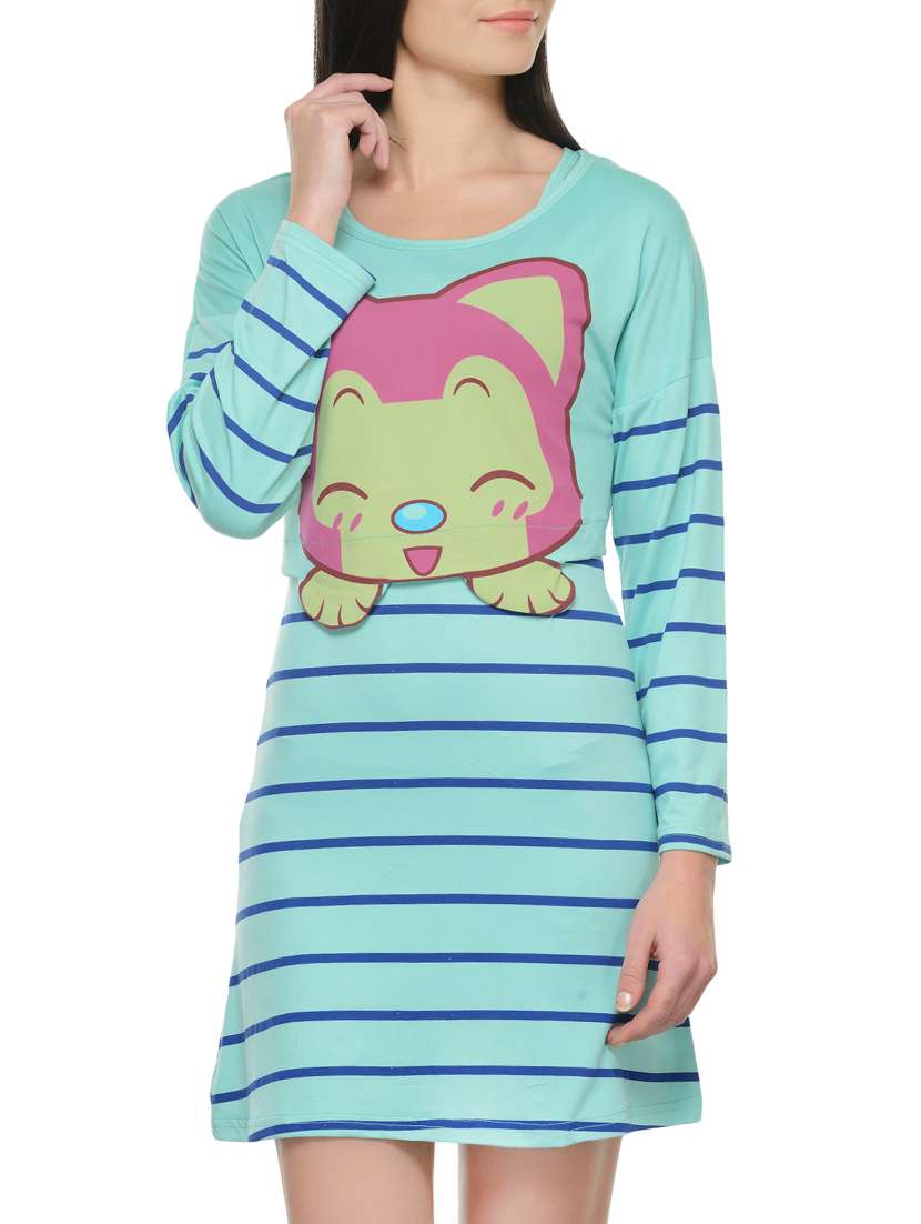 blue printed sleepshirt - 14946803 -  Standard Image - 1
