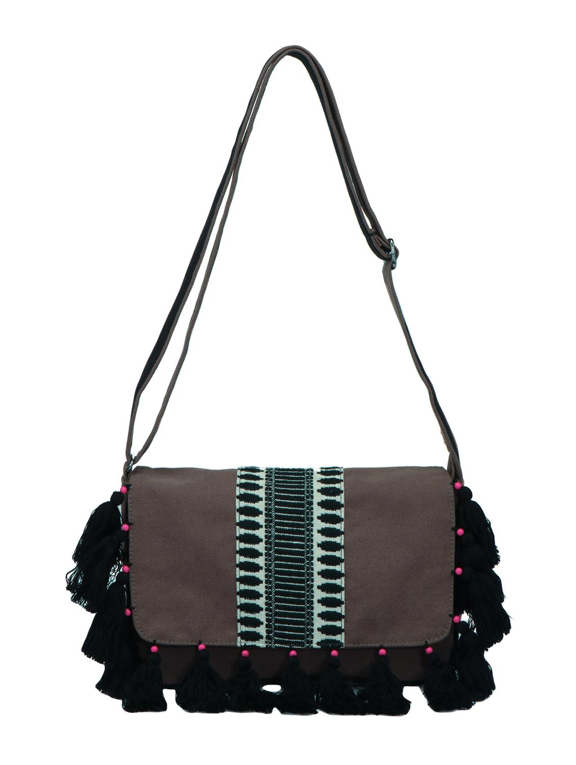 grey canvas sling bag - 14948083 -  Standard Image - 4