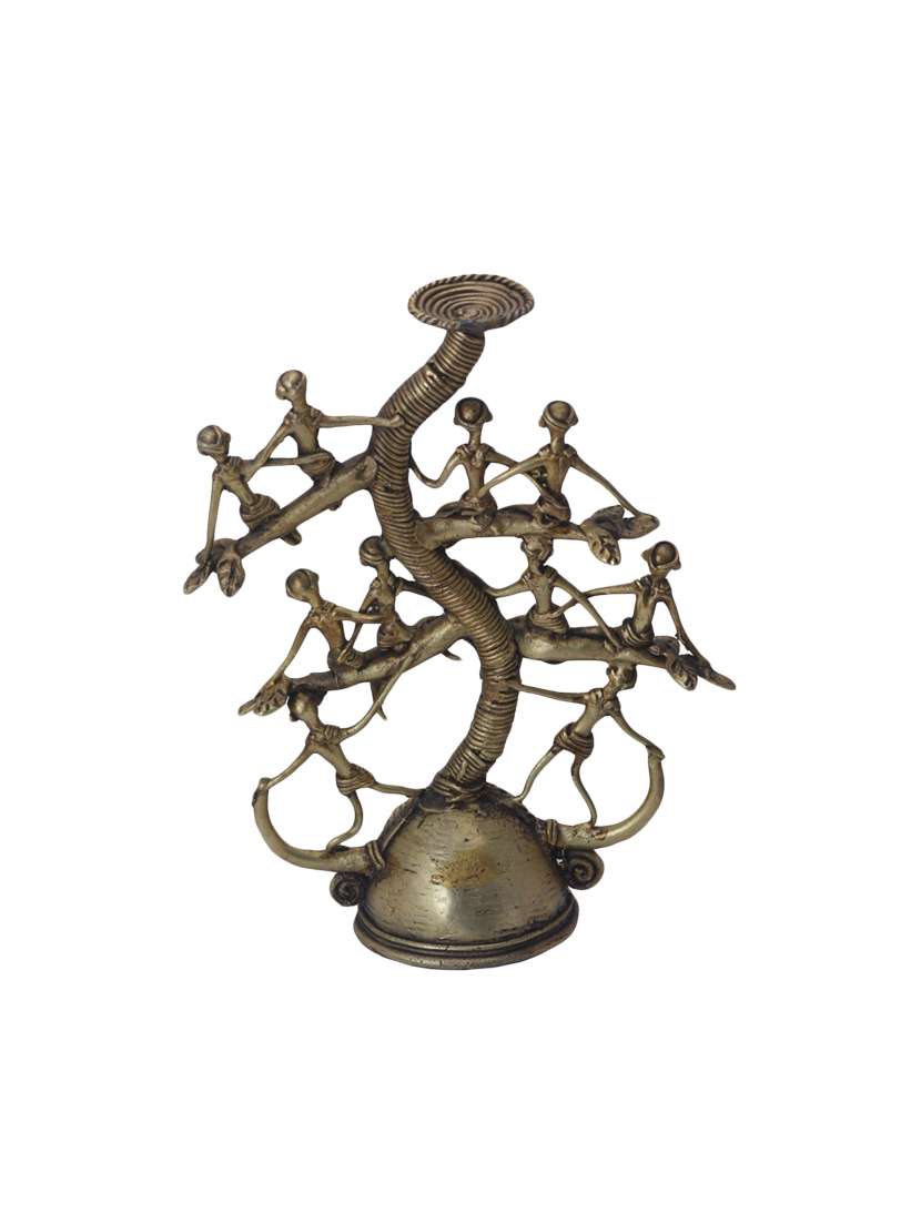 Bastar Tribal Dhokra Art Brass Candle Stand Handicrafts Product