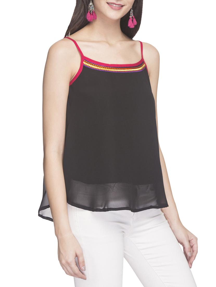 solid black viscose top - 14956354 - Standard Image - 1