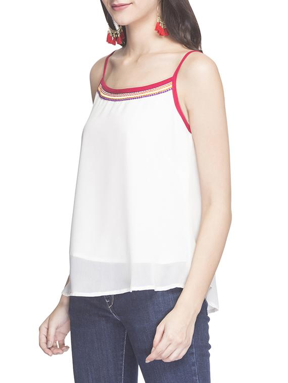 solid white viscose top - 14956355 - Standard Image - 1