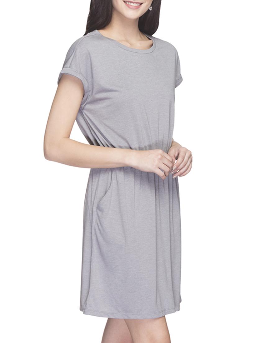 solid grey blouson dress - 14956360 - Standard Image - 1