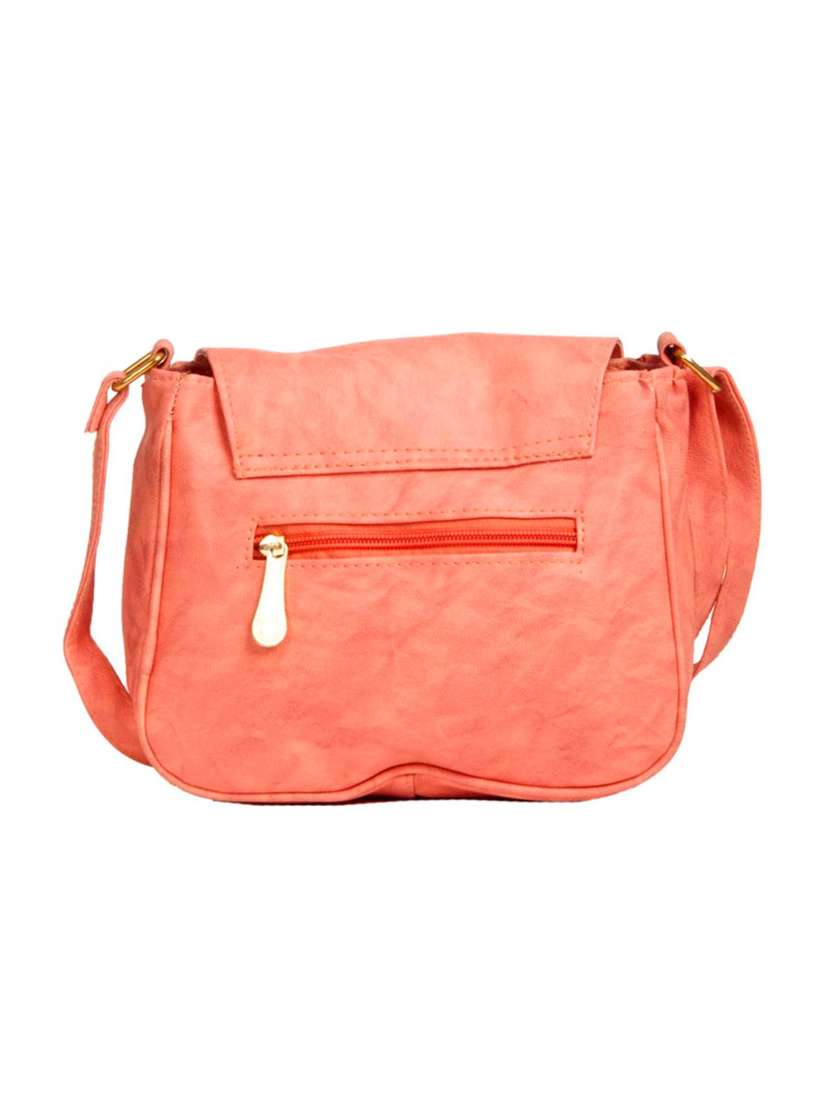 pink leatherette(pu)regular sling bag - 14956636 - Standard Image - 1