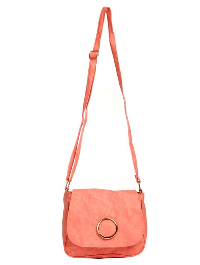pink leatherette(pu)regular sling bag - 14956636 - Standard Image - 4