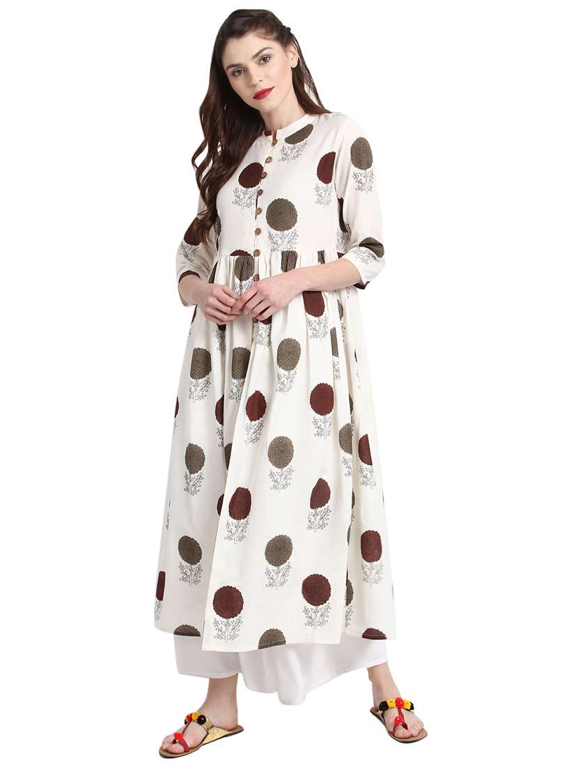 white cotton flared kurta