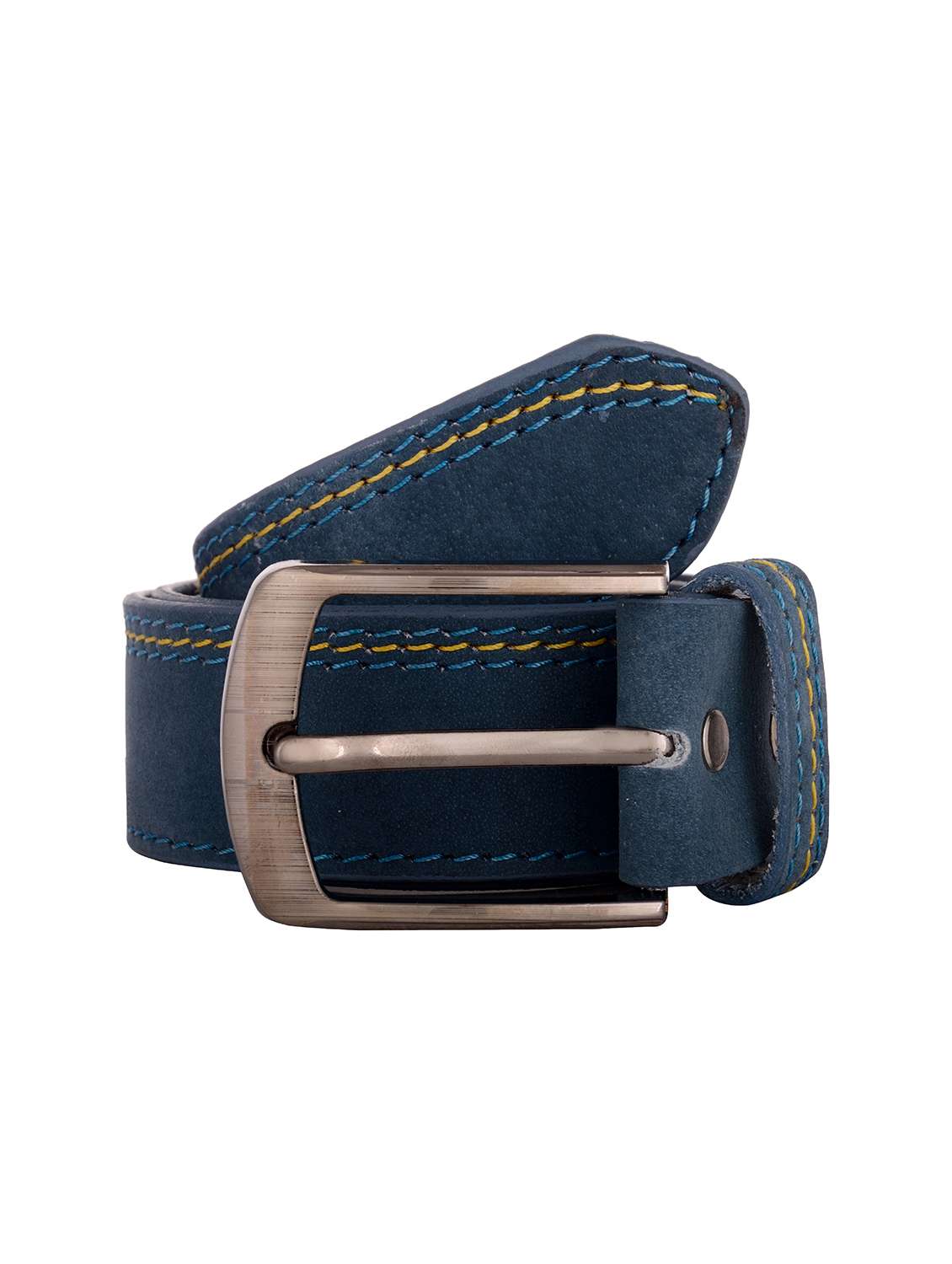 blue leather belt