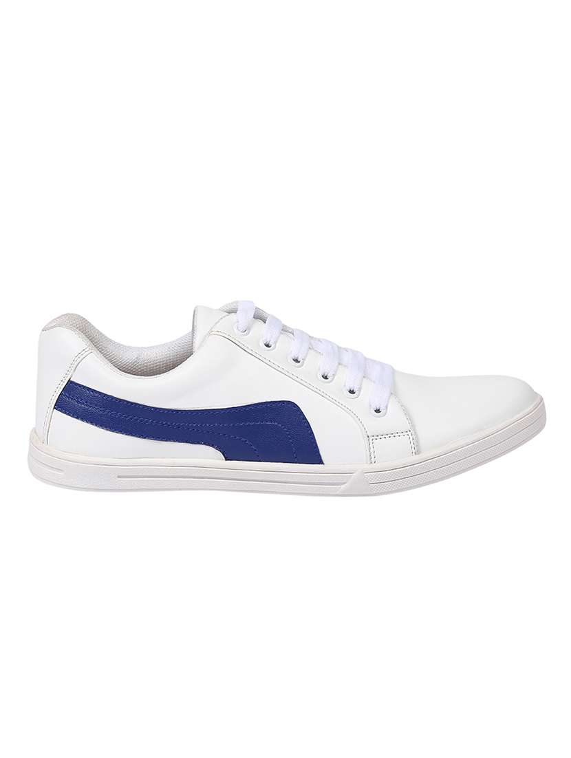white leatherette lace up sneaker - 14960026 -  Standard Image - 1