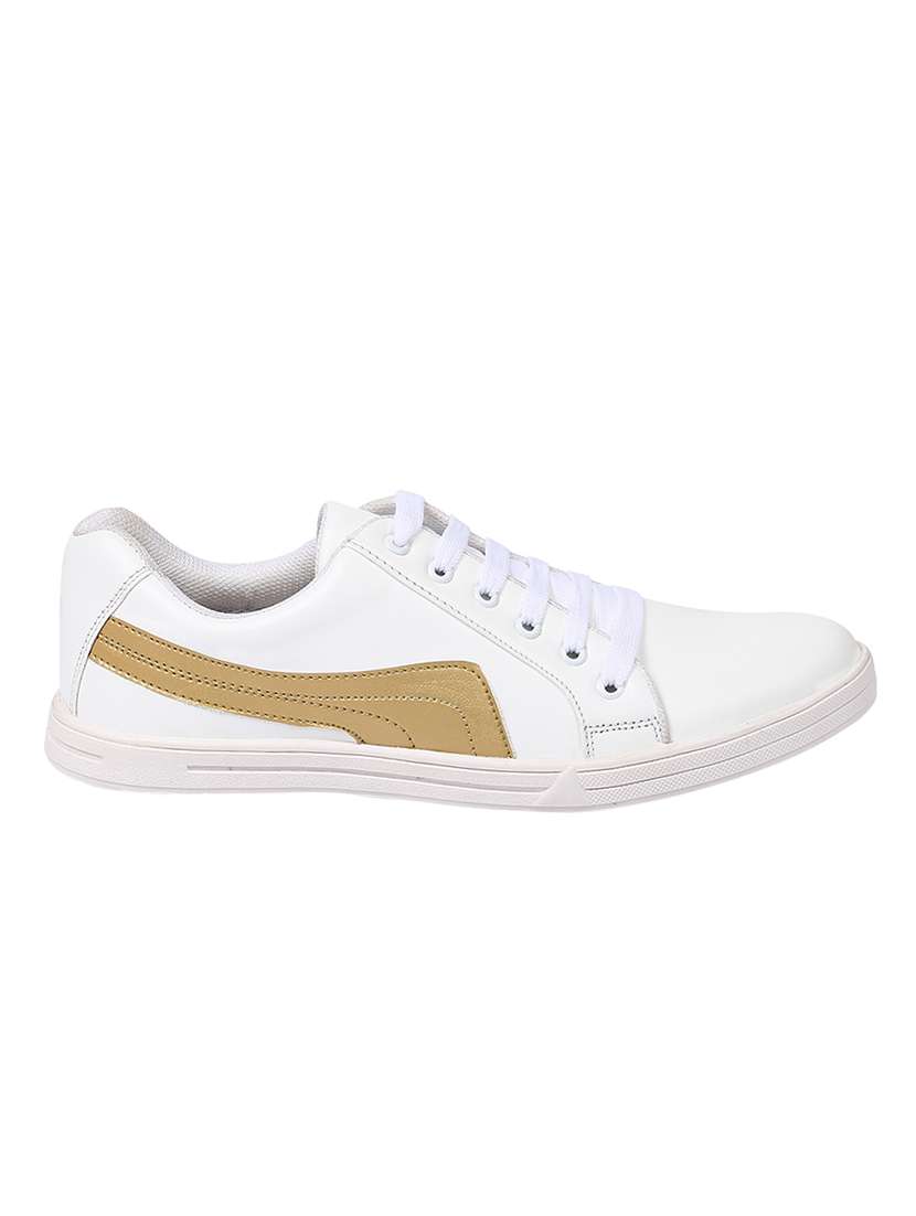 white leatherette lace up sneaker - 14960027 -  Standard Image - 1