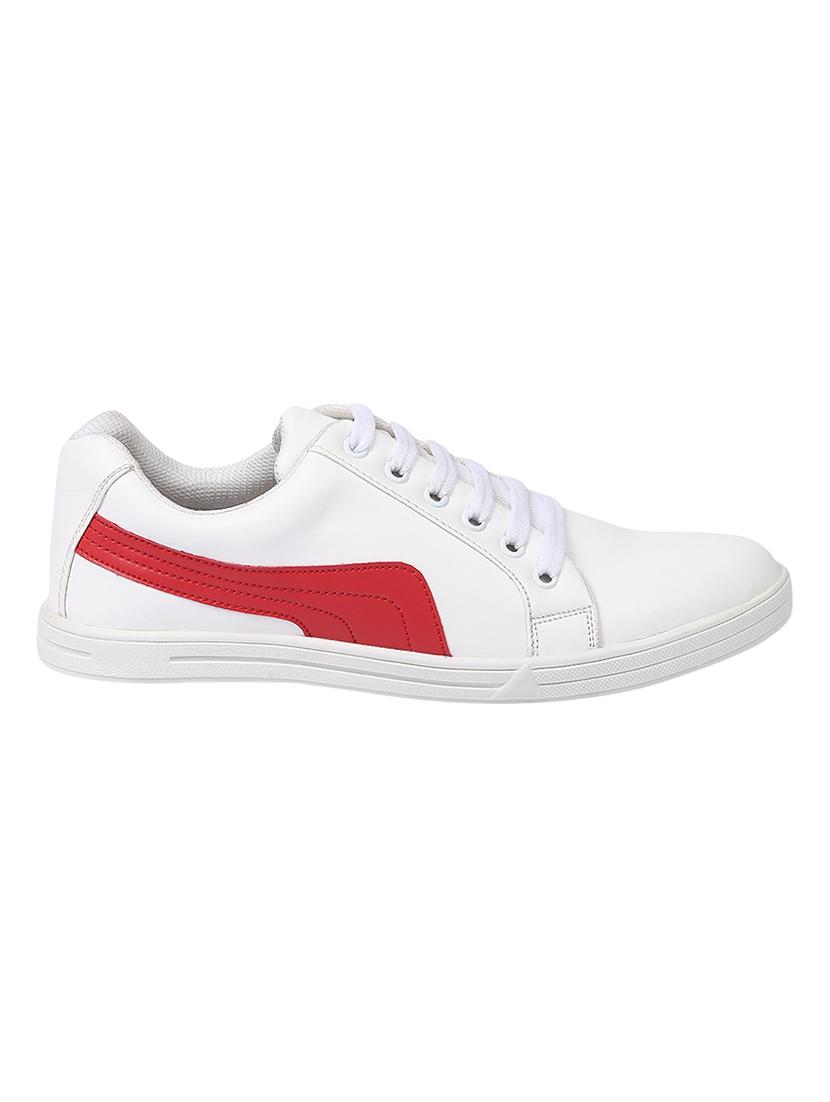 white leatherette lace up sneaker - 14960028 - Standard Image - 1