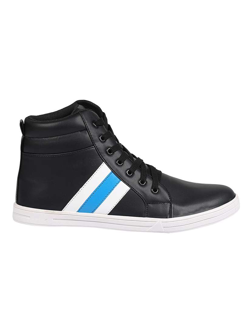 black leatherette lace up sneaker - 14960255 -  Standard Image - 1