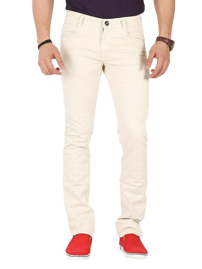 beige plain denim jeans - 14961344 -  Zoom Image - 0