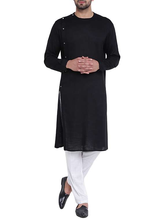 black rayon long kurta