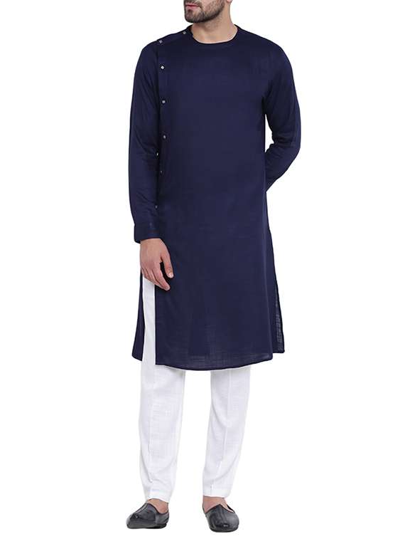 navy blue rayon long kurta