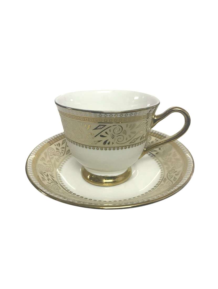 set of 12 gold cup saucer