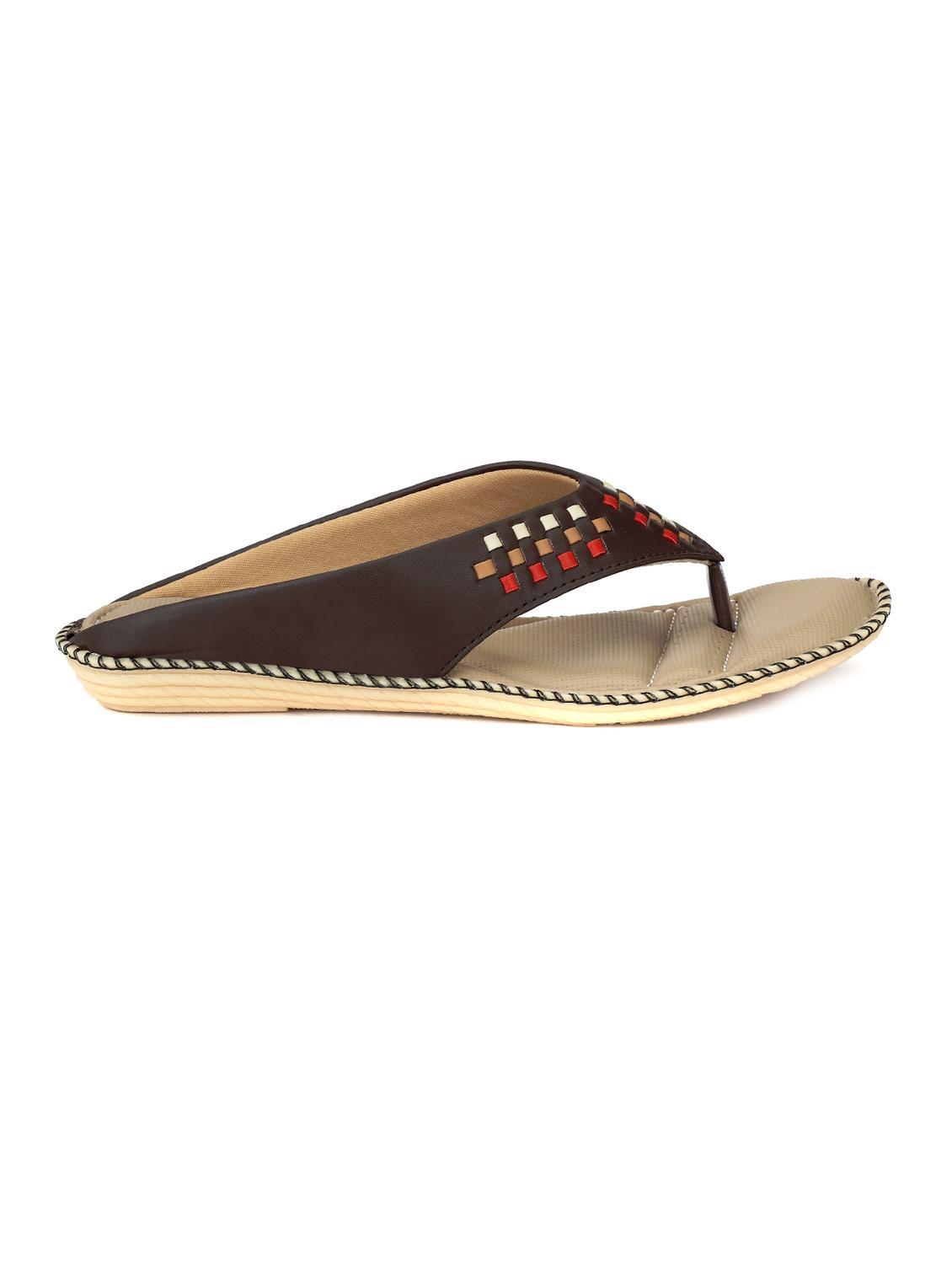 brown leatherette slippers - 14963438 - Standard Image - 1