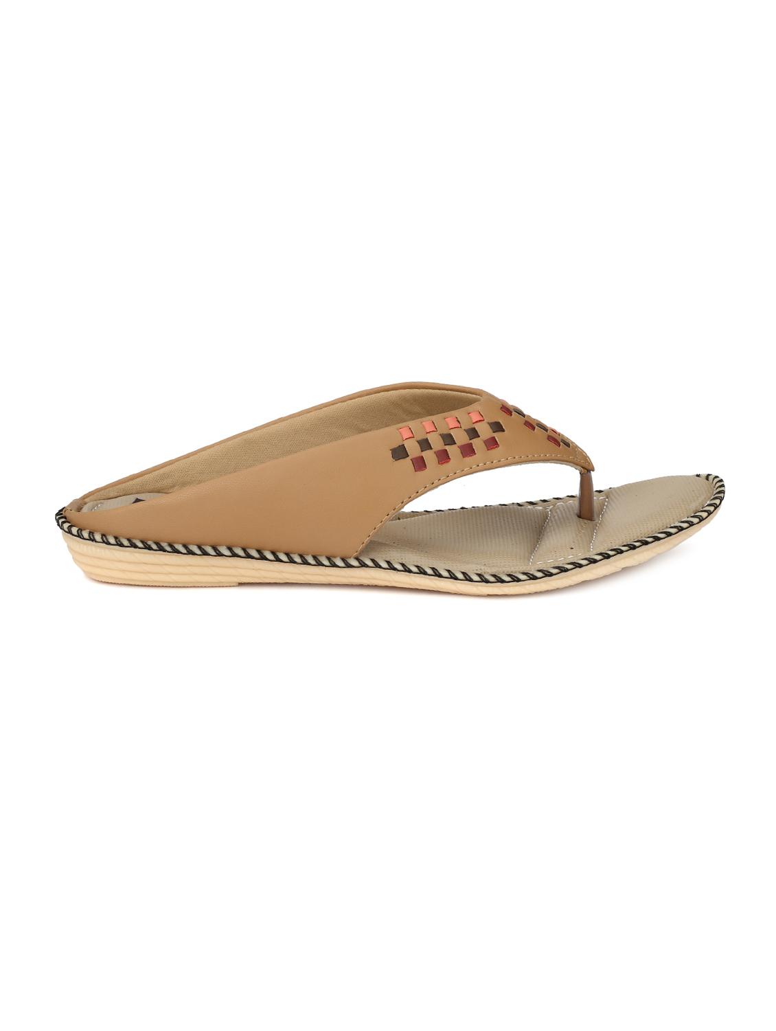 tan leatherette slippers - 14963439 - Standard Image - 1