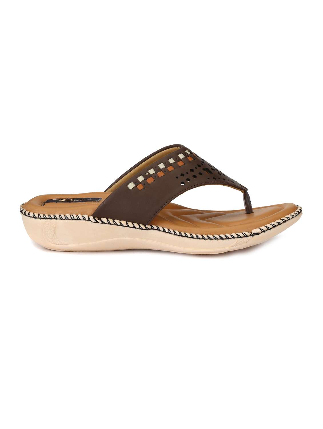 brown leatherette slippers - 14963440 -  Standard Image - 1