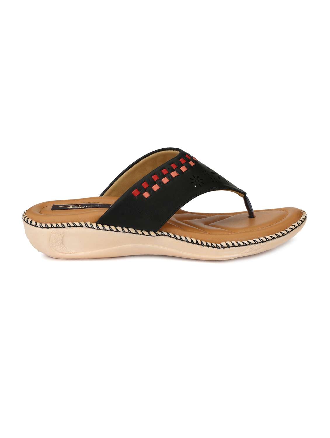 black leatherette slippers - 14963441 -  Standard Image - 1