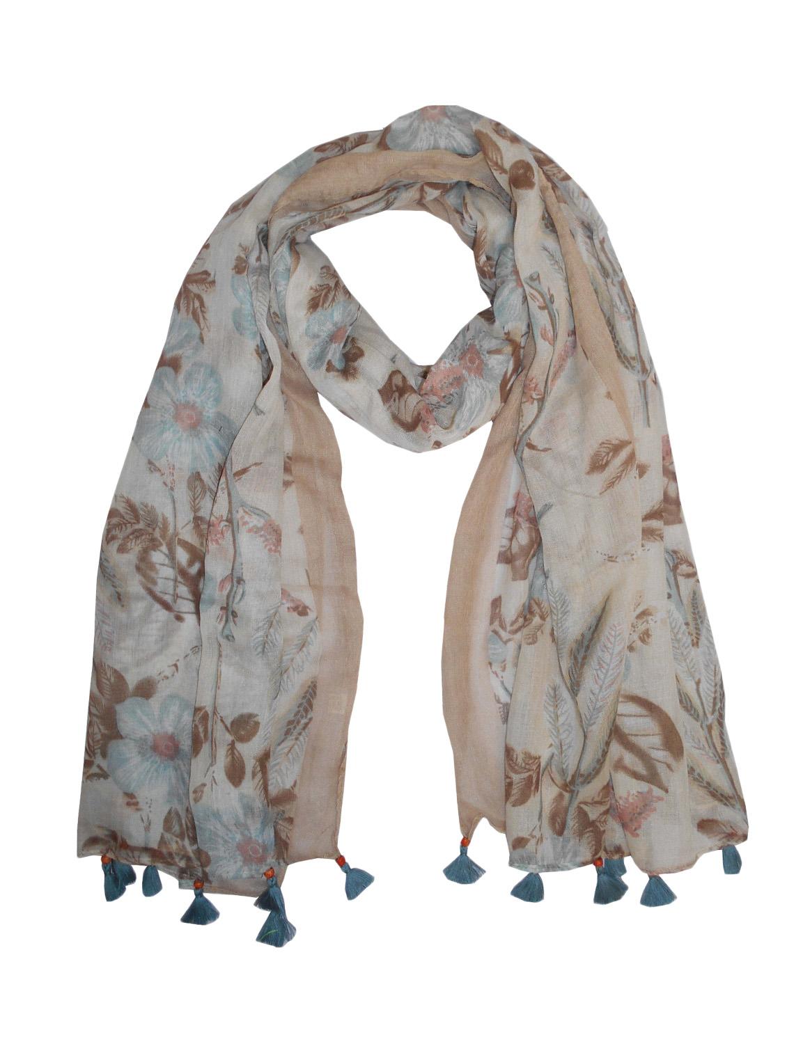 beige polyester scarf