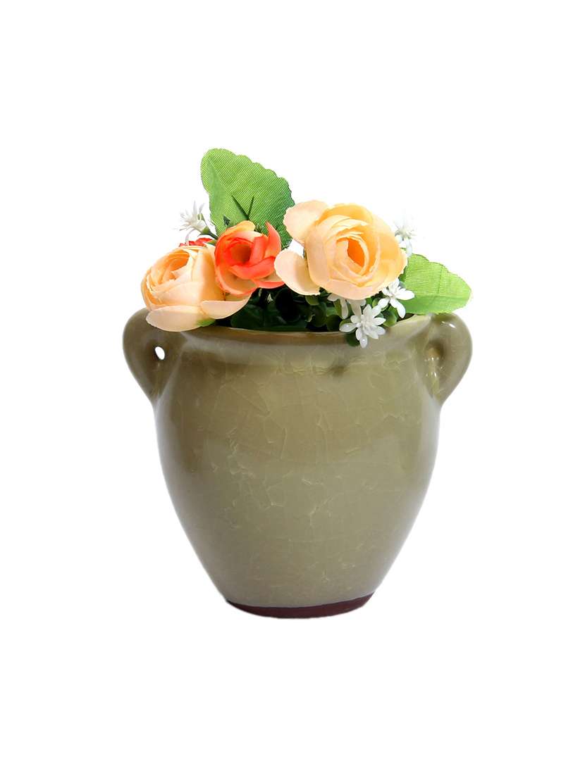 brown shade bucket style planter pot