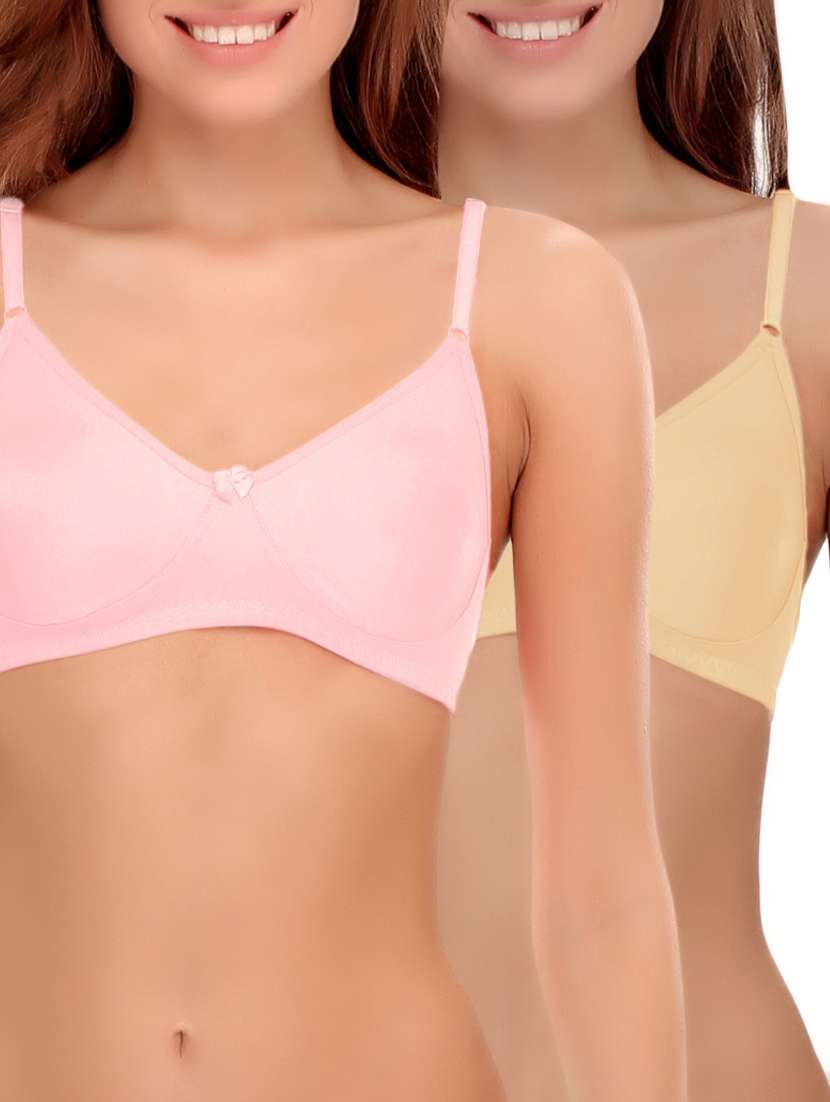 set of 2 solid bow patch bra - 14964755 -  Standard Image - 1