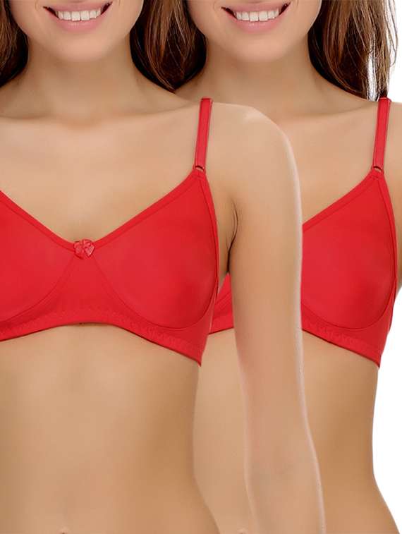 set of 2 bow patch bra - 14964760 -  Zoom Image - 0