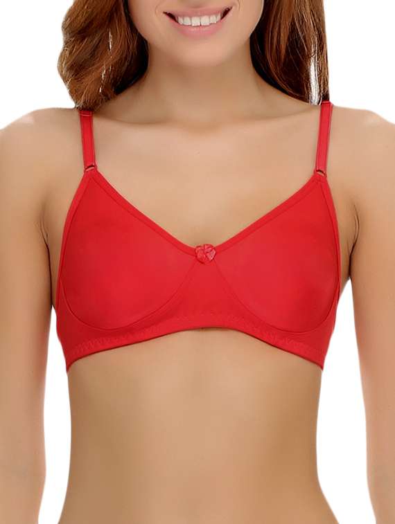 set of 3 bow patch solid bra - 14964768 -  Standard Image - 1