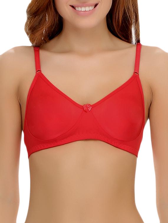 set of 3 bow patch solid bra - 14964771 -  Standard Image - 1
