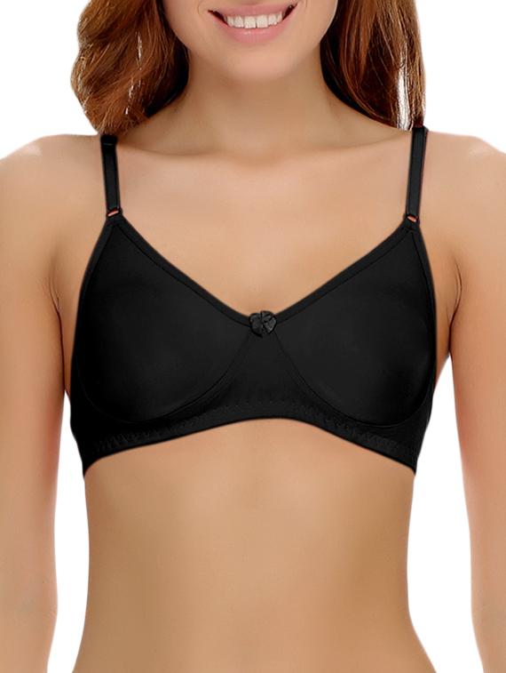 set of 3 black cotton t-shirt bra - 14964779 - Standard Image - 1