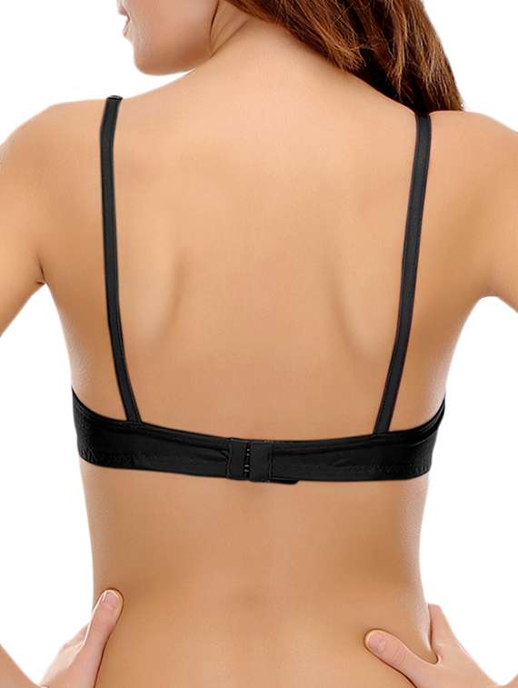 set of 2 bow patch solid bra - 14964780 -  Standard Image - 4