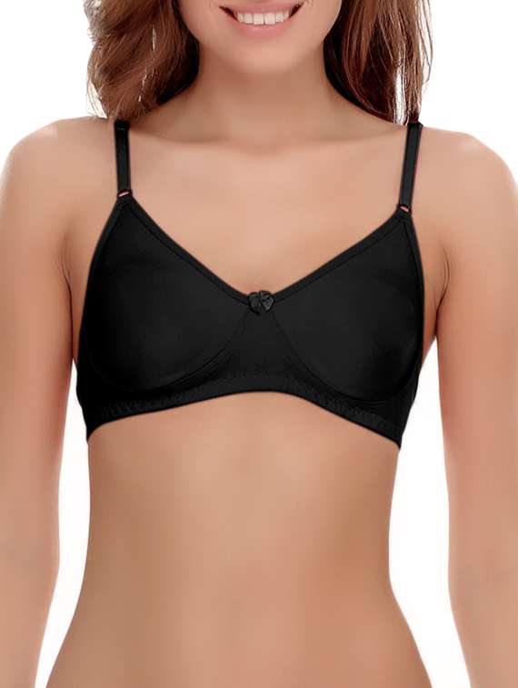 set of 3 bow patch solid bras - 14964782 - Standard Image - 1