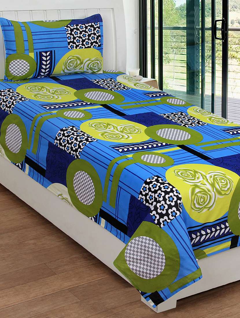 cotton single bedsheet with 1 pillow cover