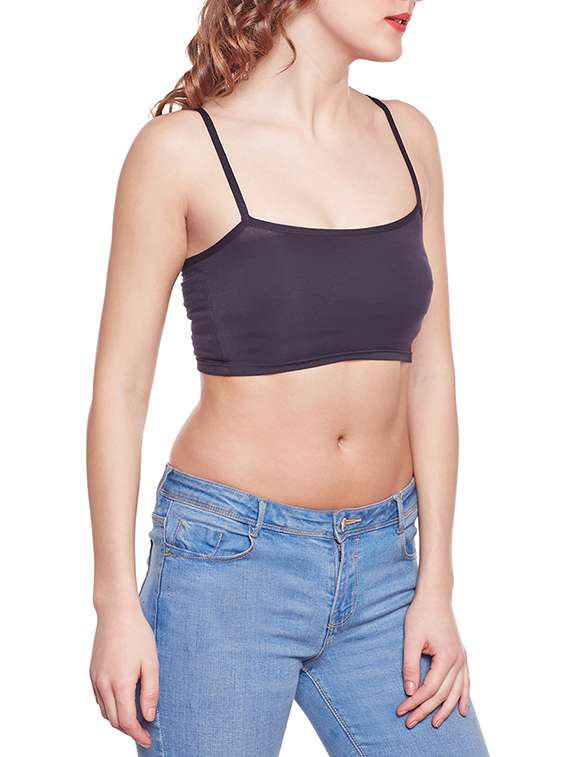 black cotton sports bra - 14966818 -  Standard Image - 1