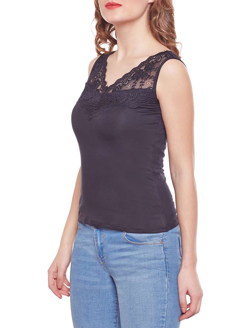 solid black cotton camisole - 14966831 -  Standard Image - 1