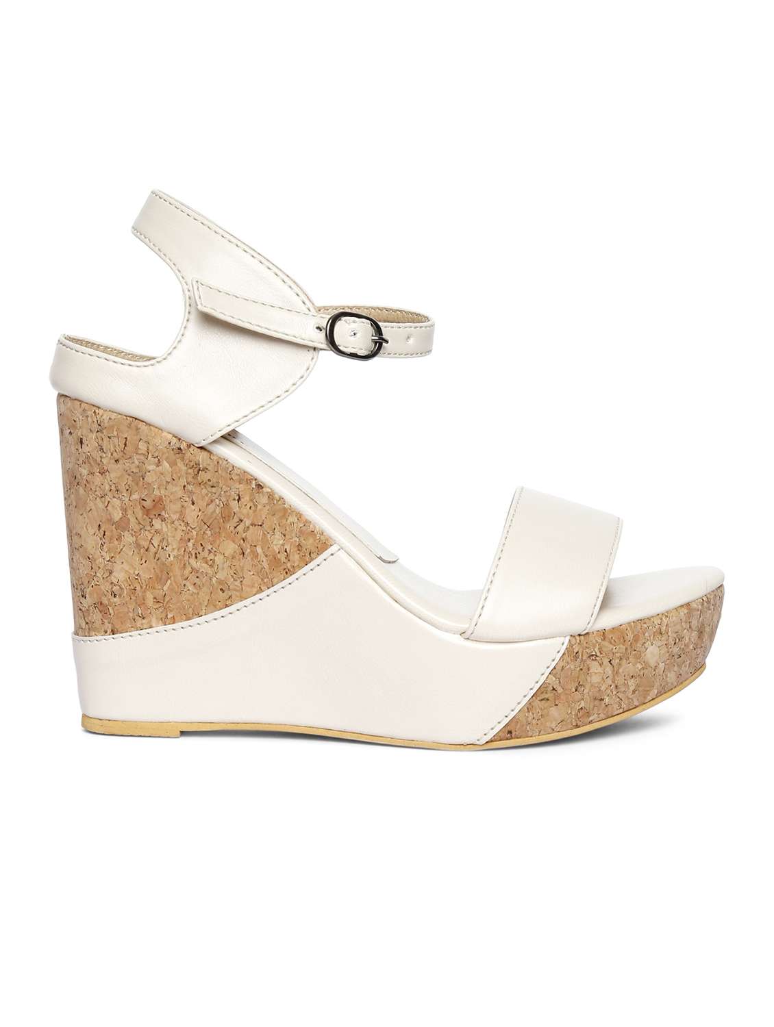 white ankle strap wedge - 14966879 -  Standard Image - 1